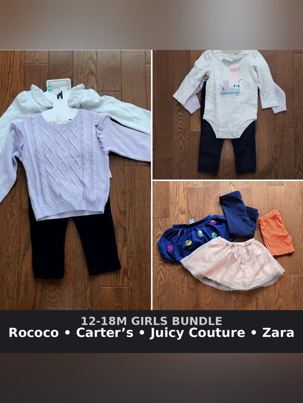 12-18M Girls Outfit Bundle – Rococo, Zara, Juicy Couture